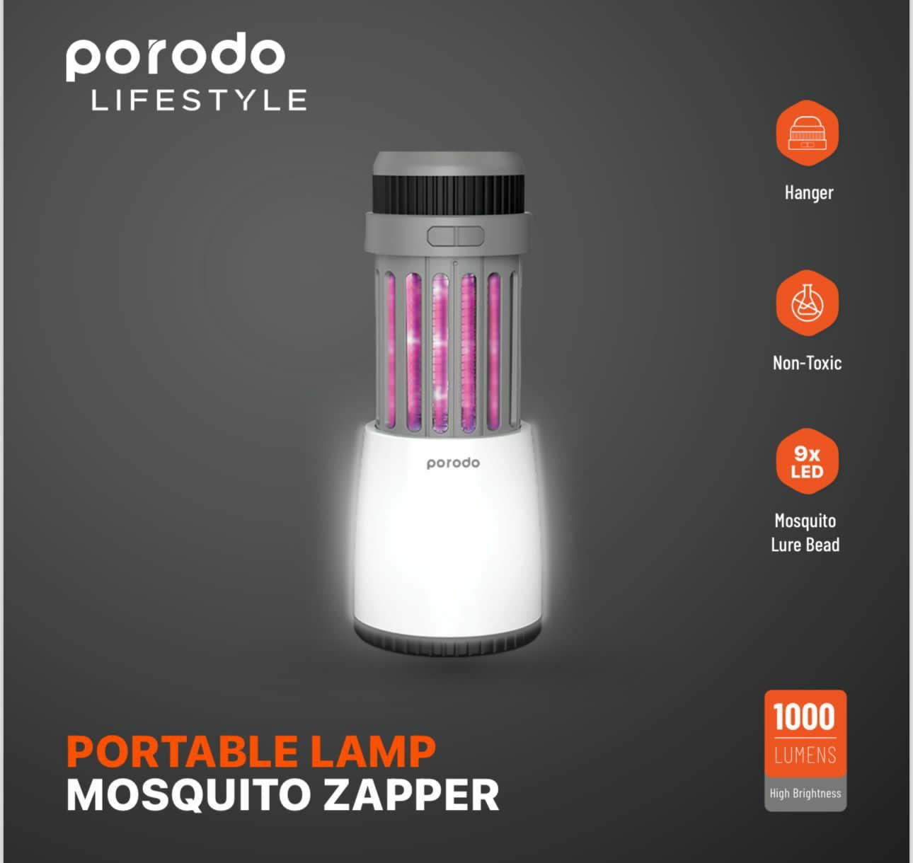 Porodo Portable Lamp Mosquito Zapper Porodo Portable Lamp Mosquito Zapper